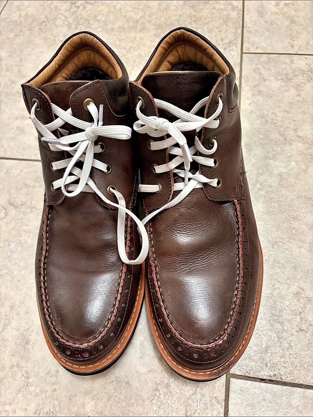 UGG Hannen Brogue Leather Boots Brown US 8.5